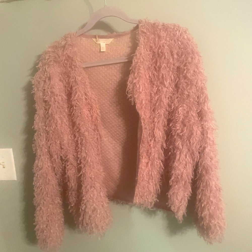 Pink faux fur light sweater / jacket